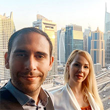 Dennis Koutoudis and Emily Pappas in Dubai, UAE